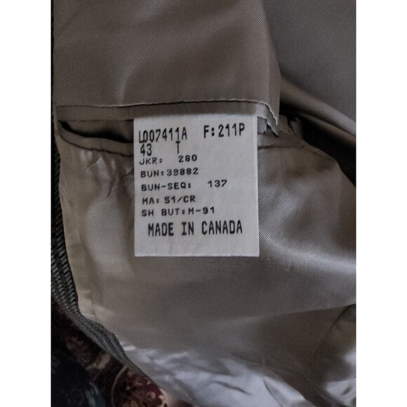 Chaps Ralph Lauren Sports Coat Blazer Beige Glen Plaid Men's Size 43T Canada EUC - Picture 6 of 11